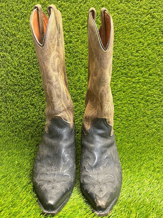 Dan Post El Paso Mens Size 8EW Black Brown Classic Outdoor Cowboy Western Boots main image 5